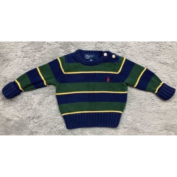 Polo by Ralph Lauren Other - Polo by Ralph Lauren green striped knit sweater